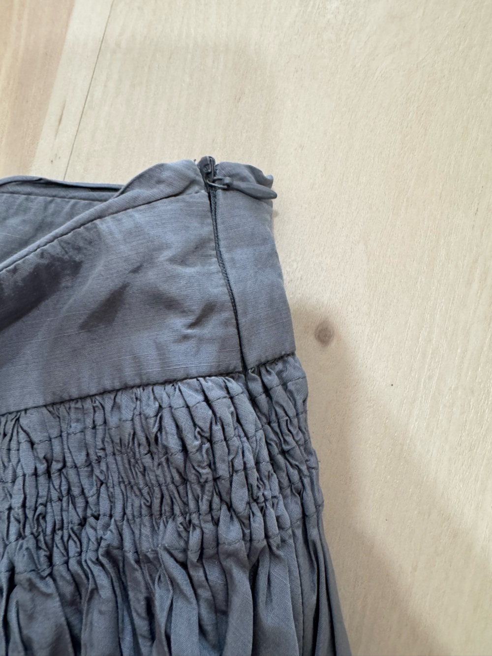 SEE BY CHLOÉ Gray Pleated Smocked Mini Skirt Metallic Women's US 6 - Picture 7 of 9
